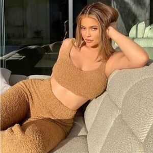 NWTS SKIMS COZY KNIT SCOOP NECK TANK | CAMEL | L/XL